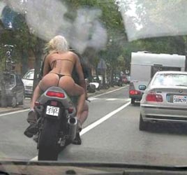Bikini Girl on Motorcycle